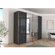 SCHWEBETÜRENSCHRANK 271/235/68 cm 4-türig Graphitfarben  - Chromfarben/Graphitfarben, Design, Glas/Holzwerkstoff (271/235/68cm) - Novel