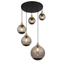 HÄNGLAMPA 65/150 cm  - mässingsfärgad/svart, Design, metall/glas (65/150cm) - Globo