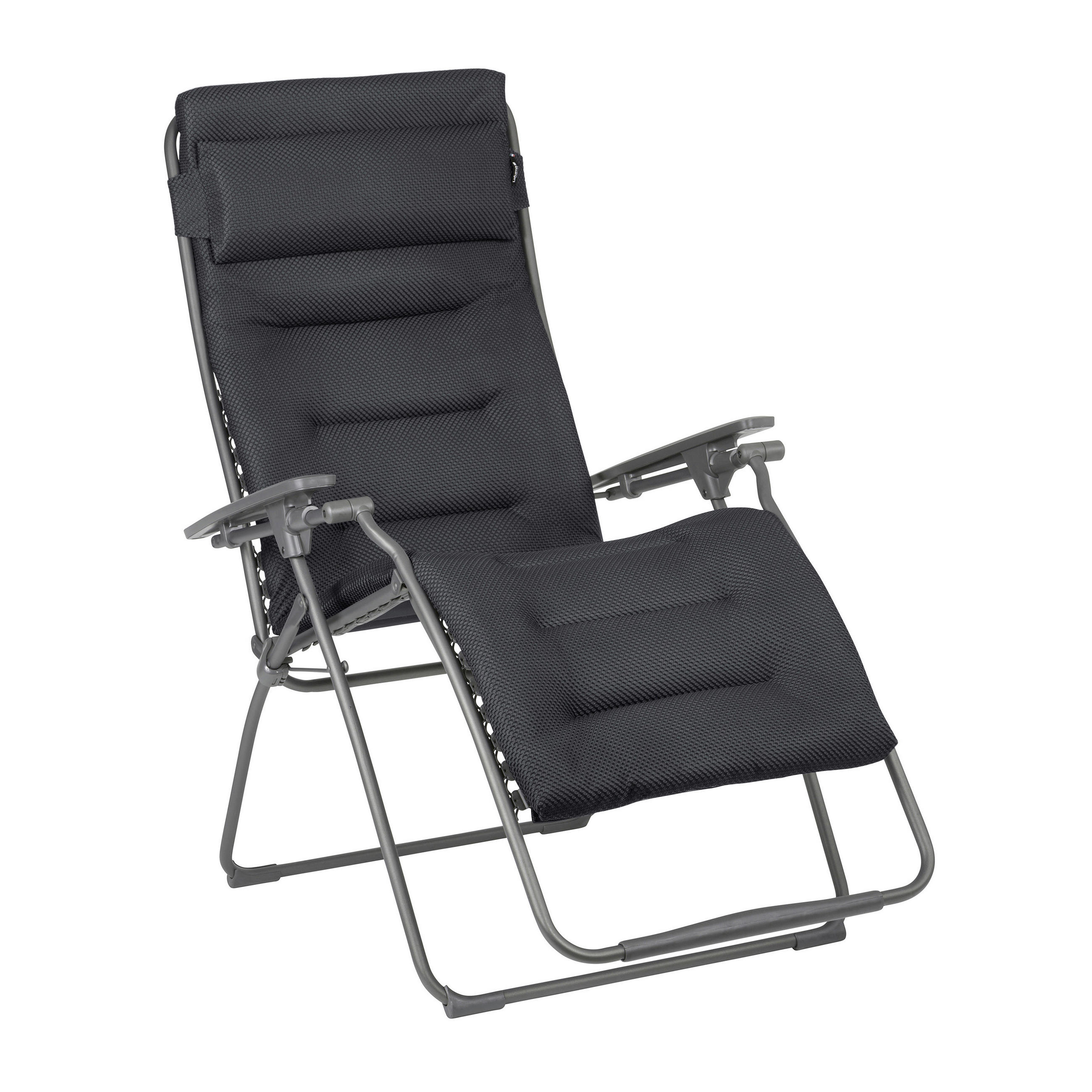 GARTEN-RELAXSESSEL Stahl  - Dunkelgrau/Titanfarben, Basics, Kunststoff/Textil (76/123/97cm) - Lafuma Mobilier