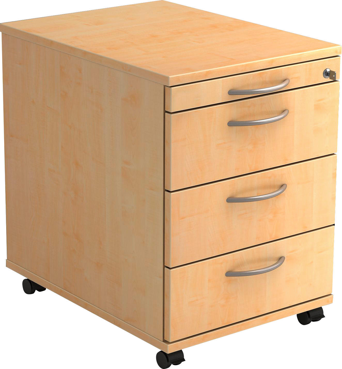 ROLLCONTAINER Ahornfarben  - Ahornfarben/Alufarben, KONVENTIONELL, Holzwerkstoff/Kunststoff (42,8/59/56cm) - Venda