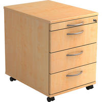 ROLLCONTAINER Ahornfarben  - Ahornfarben/Alufarben, KONVENTIONELL, Holzwerkstoff/Kunststoff (42,8/59/56cm) - Venda