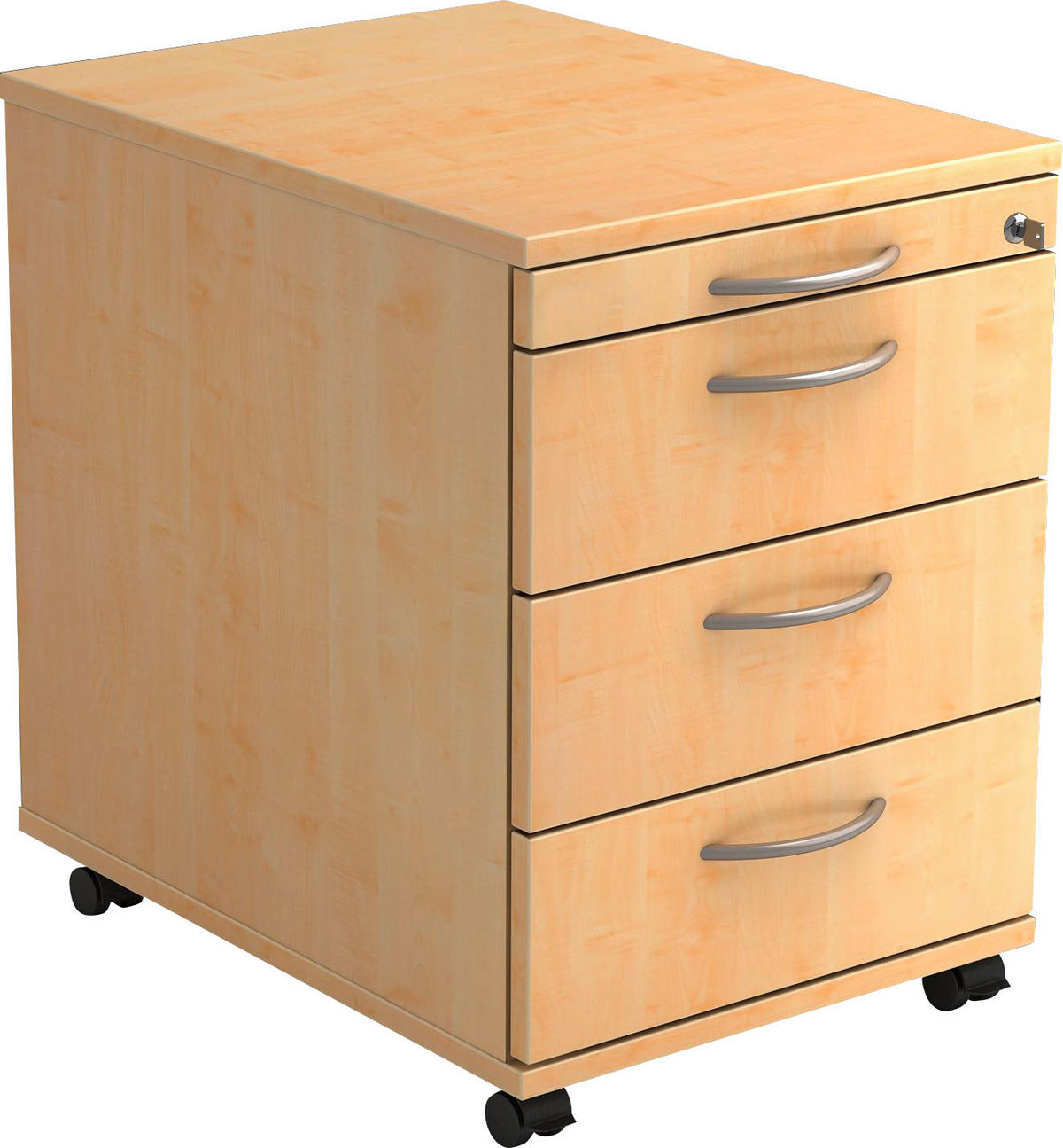 ROLLCONTAINER Ahornfarben  - Ahornfarben/Alufarben, KONVENTIONELL, Holzwerkstoff/Kunststoff (42,8/59/56cm) - Venda