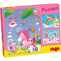 Puzzle Einhorn Glitzerglück - Rosa, Basics, Naturmaterialien (20/25cm) - Haba
