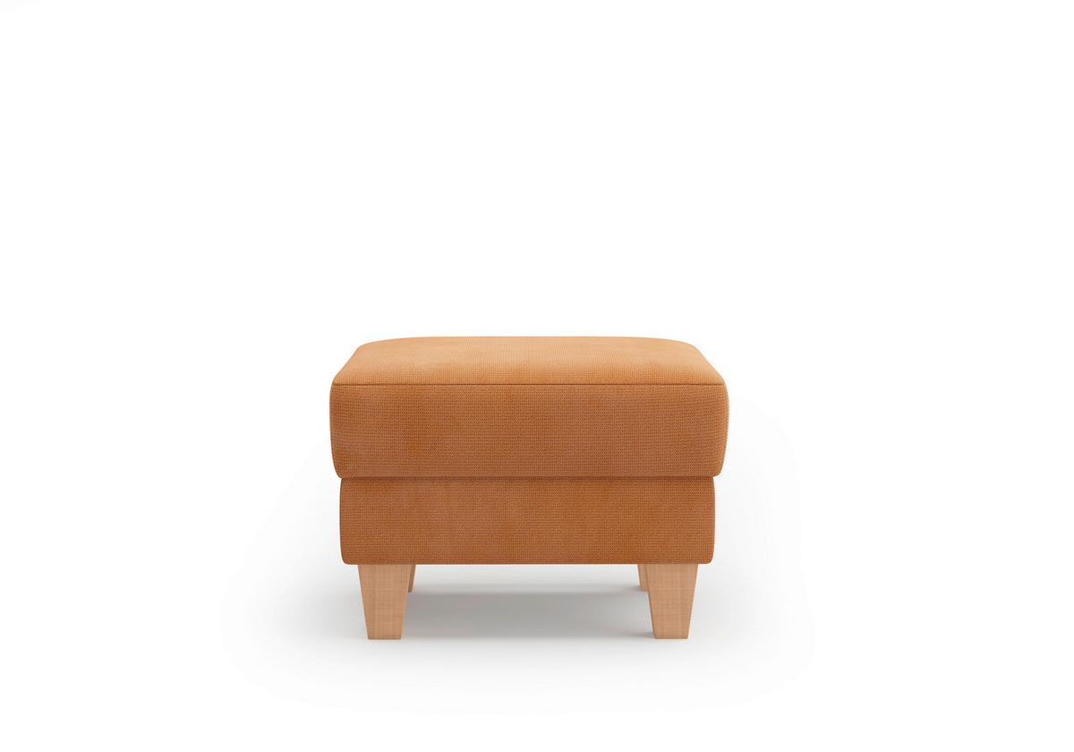 HOCKER Flachgewebe Terracotta  - Eichefarben/Terracotta, KONVENTIONELL, Holz/Textil (58/48/58cm) - Sit & More