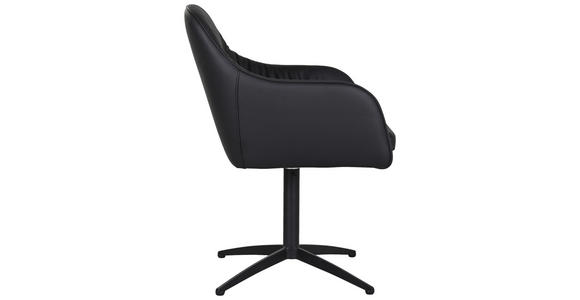 ARMLEHNSTUHL  in Stahl Echtleder pigmentiert  - Schwarz, Design, Leder/Metall (62/51/59,5cm) - Belluti