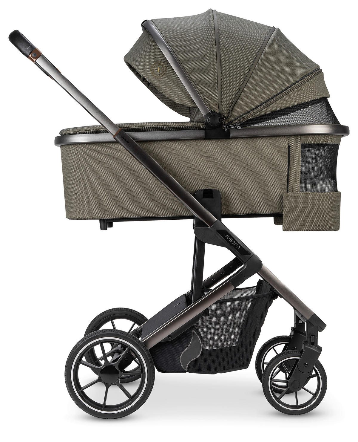 KOMBIKINDERWAGEN  Juntos  Teak  - Olivgrün, Basics (84/97,5/53,5cm) - Osann