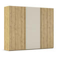 SCHWEBETÜRENSCHRANK 270/223/68 cm 3-türig Eichefarben, Champagner  - Champagner/Eichefarben, Design, Glas/Holz (270/223/68cm) - Novel
