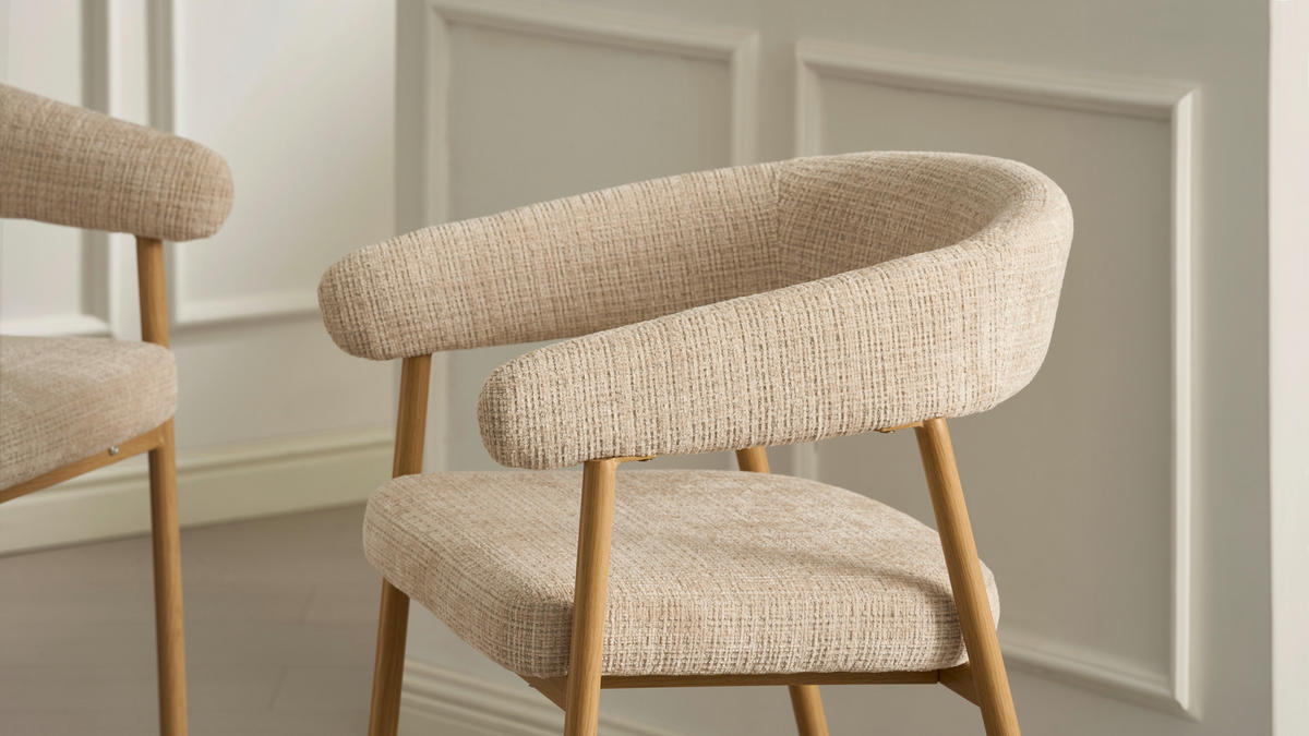 BARHOCKER in Eichefarben, Beige  - Eichefarben/Beige, MODERN, Holz/Textil (53/93/55cm) - Livetastic