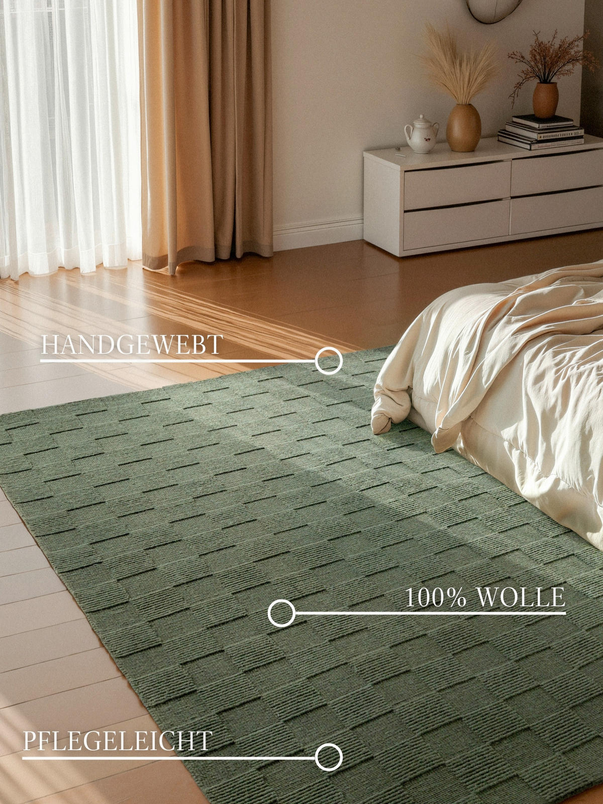 WEBTEPPICH  Wohnzimmer 120/170 cm Kollektion 1766 Waldgrün rechteckig  - Waldgrün, Basics, Textil (120/170cm) - Villeroy & Boch