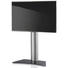 TV-RACK Glas, Metall Schwarz, Silberfarben - Silberfarben/Schwarz, KONVENTIONELL, Glas/Metall (80/111/40cm)