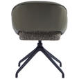 ARMLEHNSTUHL  Sitzfläche 360° drehbar, automatische Rückholfunktion Webstoff Echtleder  - Schwarz/Graugrün, Design, Leder/Textil (61/81/66cm) - Dieter Knoll