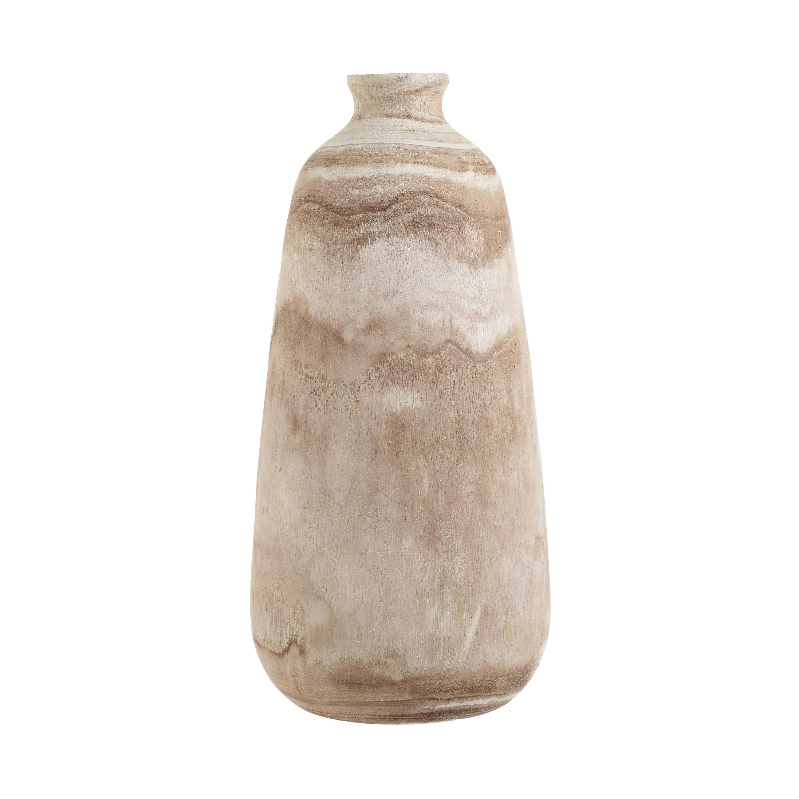 VASE  - Beige, Trend, Holz (20/20/40cm)