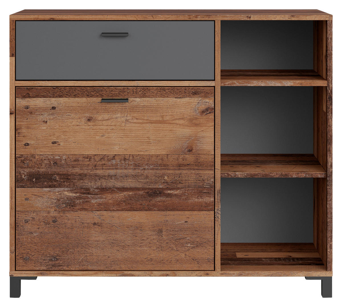 SIDEBOARD Jackson  in 98/85/40 cm  - Anthrazit/Schwarz, Design, Holzwerkstoff/Kunststoff (98/85/40cm) - MID.YOU
