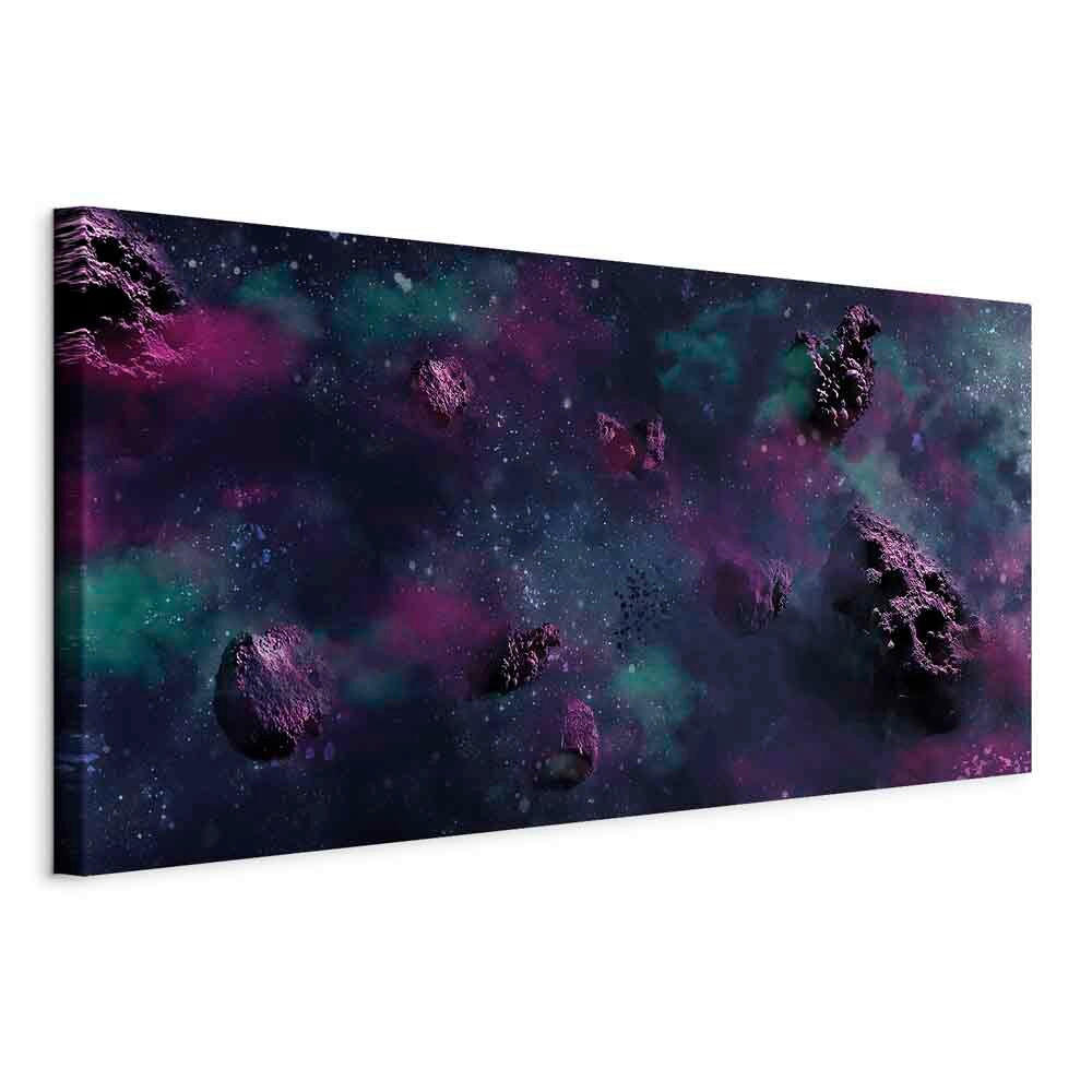 LEINWANDBILD Abstraktes, Steine, Weltall 120/60/1,2 cm  - Violett/Dunkelblau, Basics, Holz/Textil (120/60/1,2cm) - artgeist