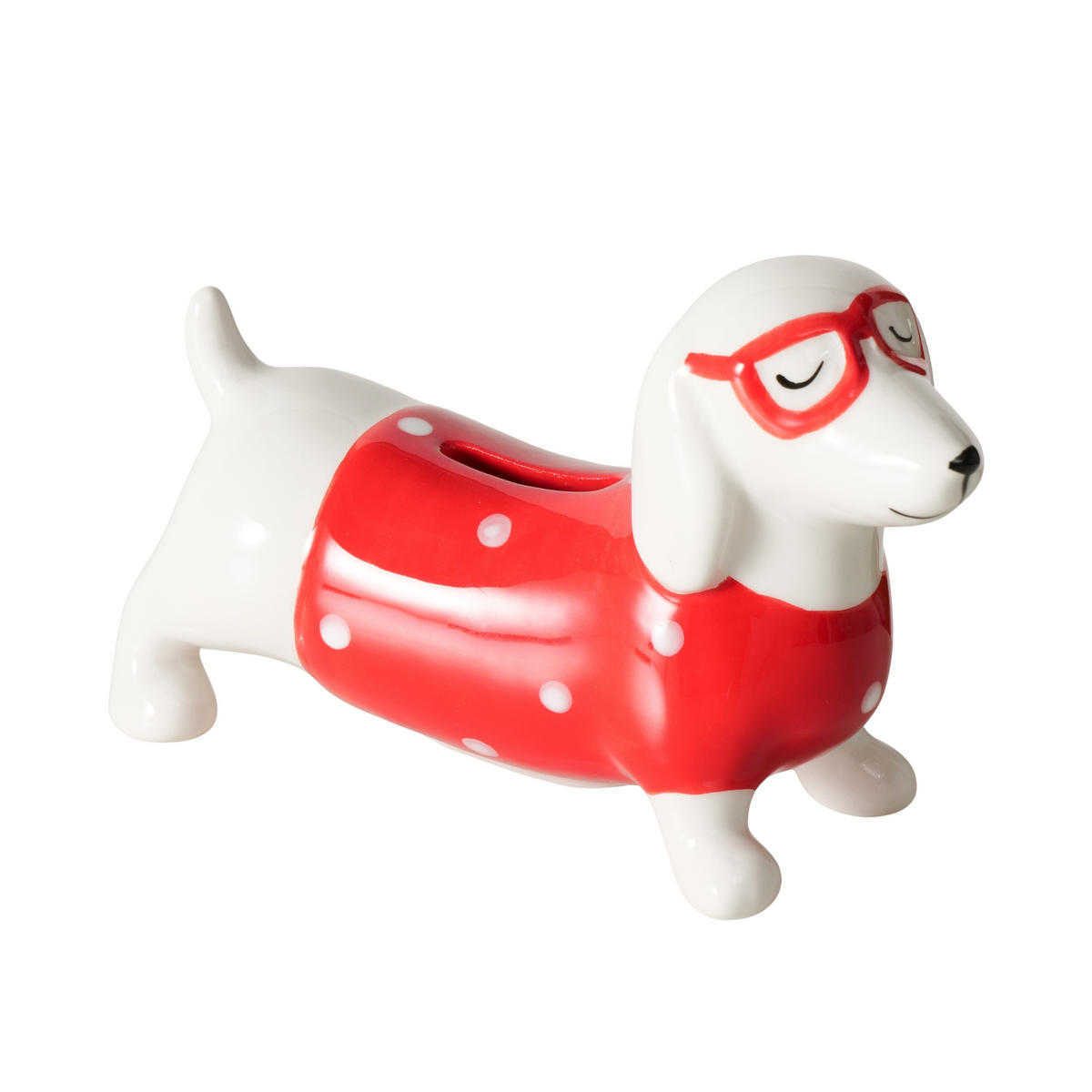 SPARDOSE - Rot/Weiß, Basics, Keramik (17/6/10,5cm) - Boltze Home