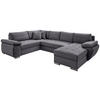 Wohnlandschaft Grau Cord  - Chromfarben/Grau, KONVENTIONELL, Textil/Metall (219/305/157cm) - Livetastic