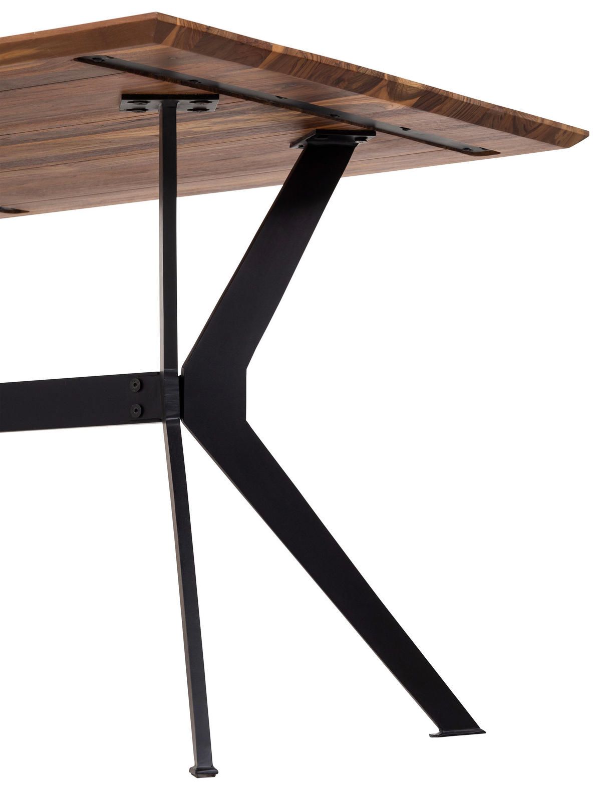 JEDILNA MIZA, trd les recikliran les, tikovina naravne barve  - črna/naravne barve, Trendi, kovina/les (180/90/76cm) - Linea Natura