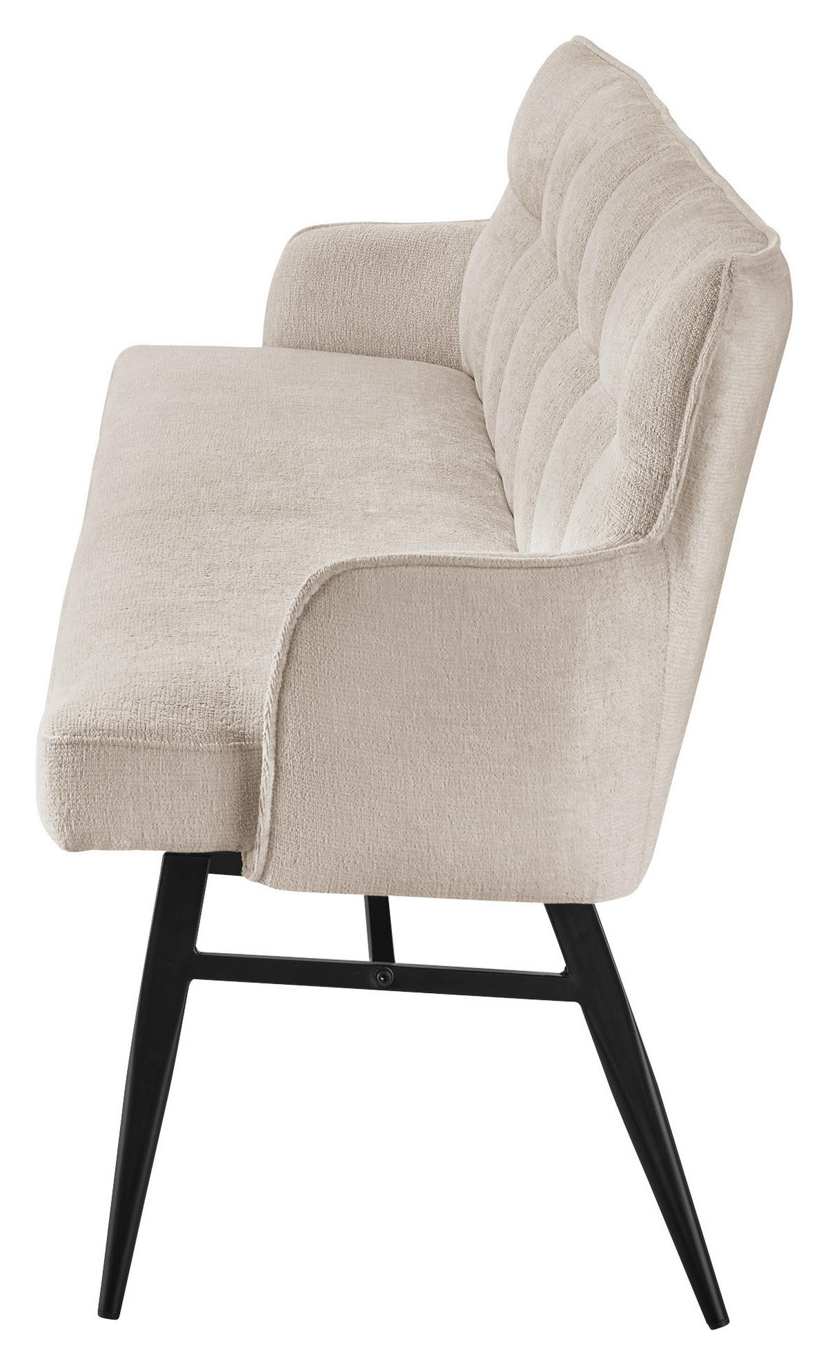 SITZBANK 180/88/68 cm Mikrofaser Creme, Schwarz  - Creme/Schwarz, Design, Textil/Metall (180/88/68cm) - SetOne by Musterring