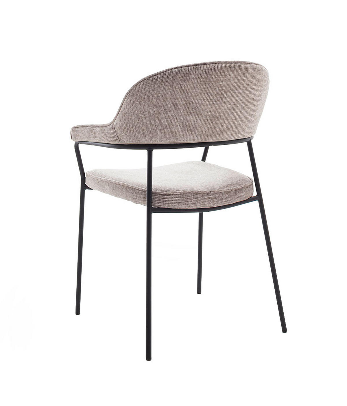 ARMLEHNSTUHL  in  - Sandfarben/Schwarz, MODERN, Textil/Metall (56,5/85/56,5cm)