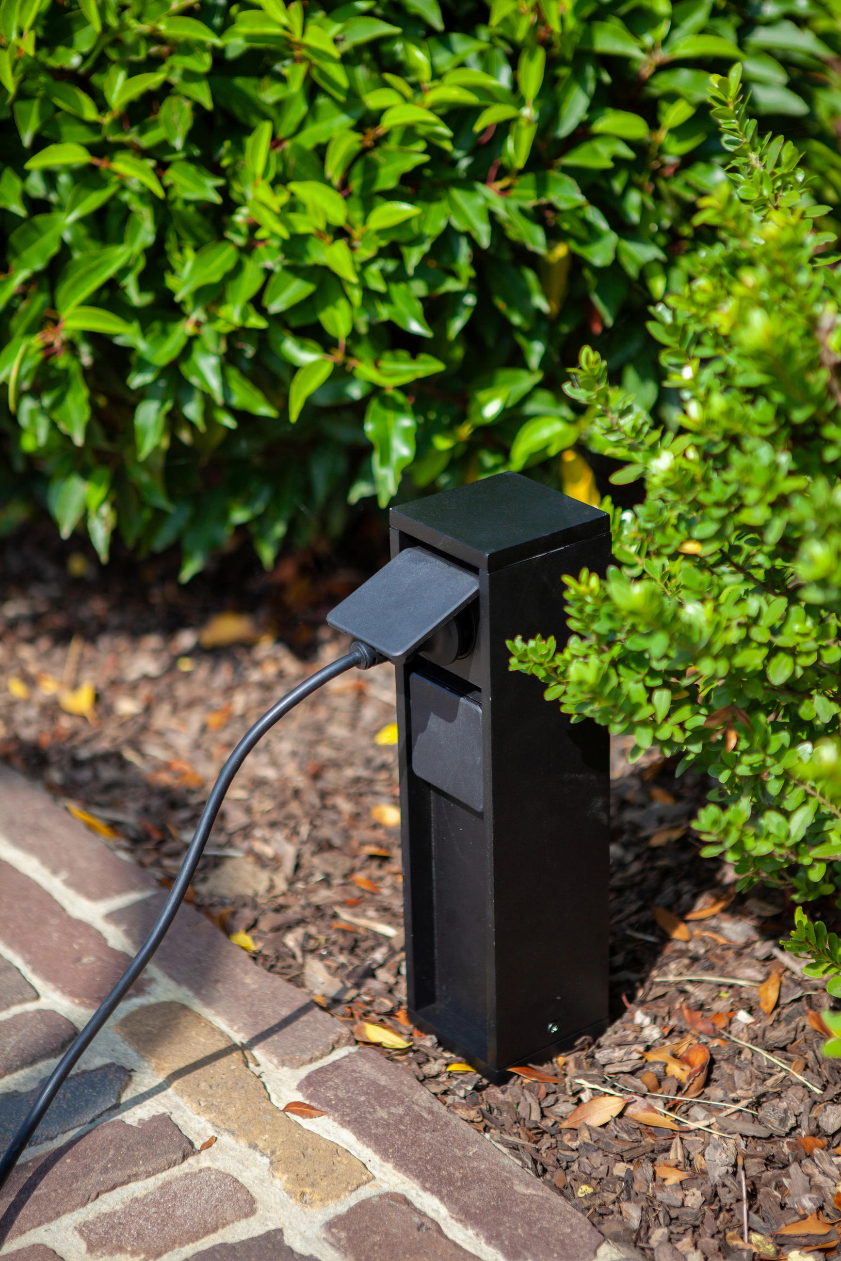 GARTENSTECKDOSE   - Schwarz, Design, Metall (31,00/8,00/8,00cm)