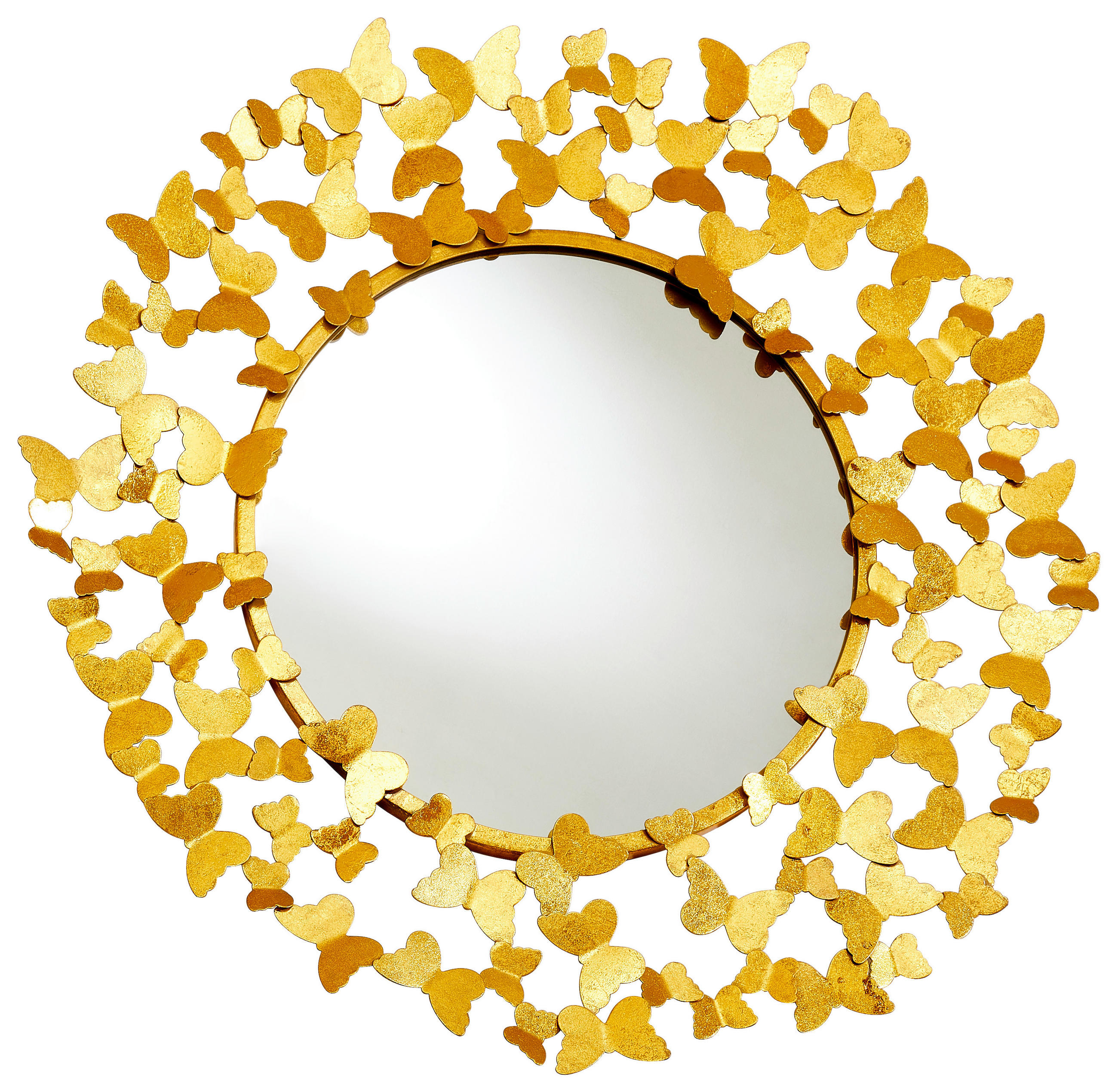 WANDSPIEGEL  - Goldfarben, Design, Glas/Metall (92/92/5cm) - Ambia Home