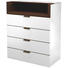 KOMMODE Kernnussbaum furniert Nussbaumfarben, Weiß - Nussbaumfarben/Weiß, Design, Glas/Holz (80/97,1/40,1cm) - Hülsta