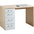 SCHREIBTISCH Eschefarben, Weiß - Eschefarben/Silberfarben, Design, Holz/Kunststoff (110/74/60cm) - CARRYHOME