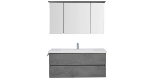 BADEZIMMER in 121 cm - Dunkelgrau/Weiß, Design, Glas/Keramik (121cm) - Dieter Knoll