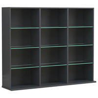 REGAL antracit  drvni materijal  - antracit, Design, staklo/drvni materijal (102/82/23cm) - MID.YOU