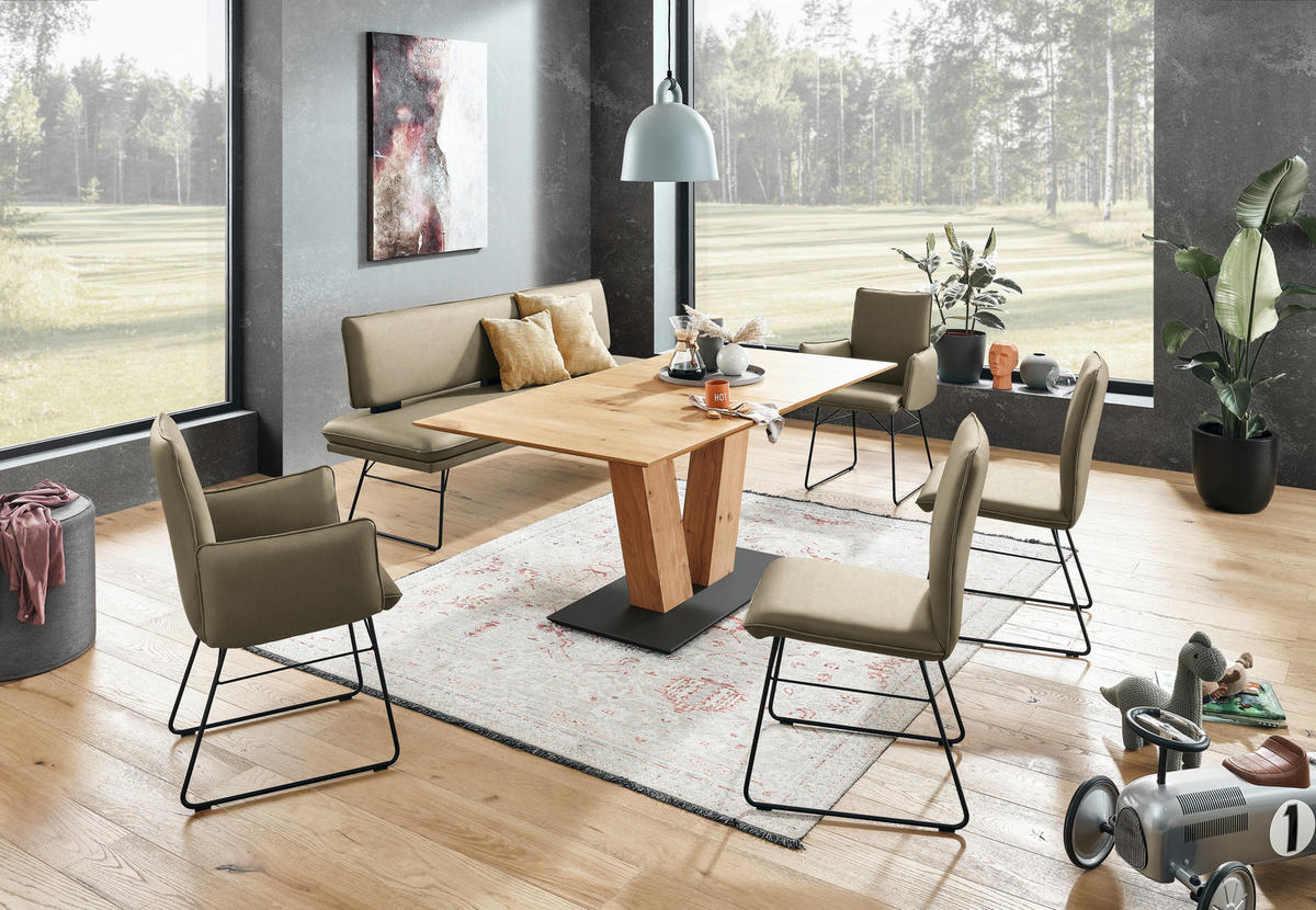 SITZBANK in Metall, Textil Grün, Schwarz  - Schwarz/Grün, Design, Textil/Metall (195/91/65cm) - Dieter Knoll