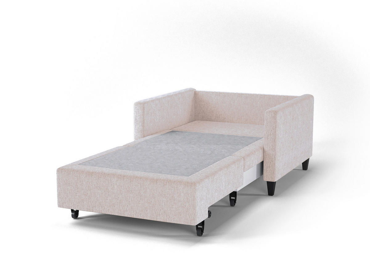 SCHLAFSESSEL SYDNEY  mit Flachgewebe Beige  - Beige/Schwarz, Design, Holz/Textil (95/89,5/103,5cm) - MID.YOU