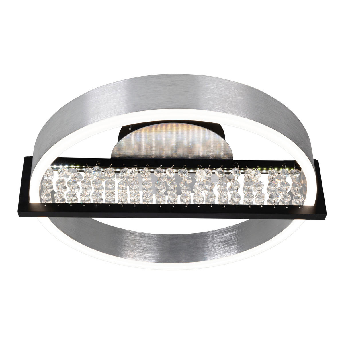 LED-DECKENLEUCHTE 53,2/50/13,7 cm   - Chromfarben/Schwarz, Design, Metall (53,2/50/13,7cm) - Näve