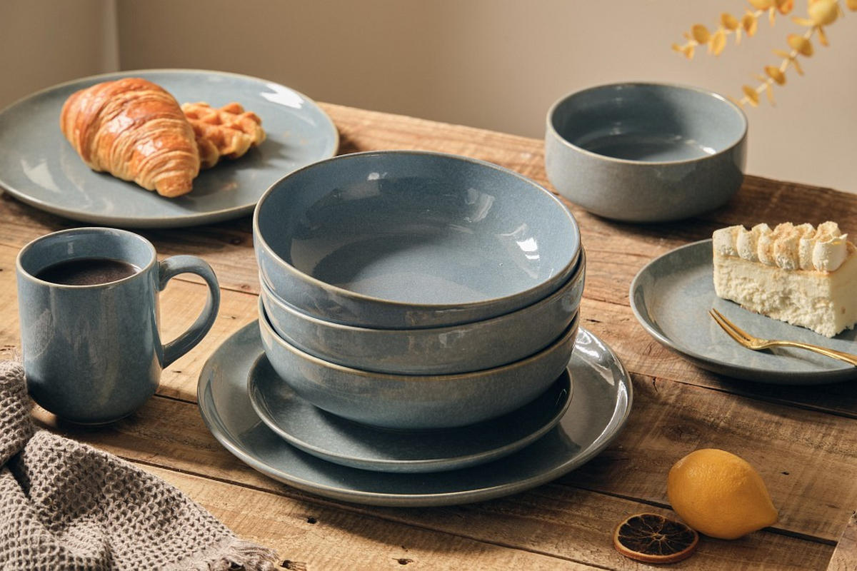 KOMBISERVICE Marbella 20-teilig  - Blau, Trend, Keramik - Novel