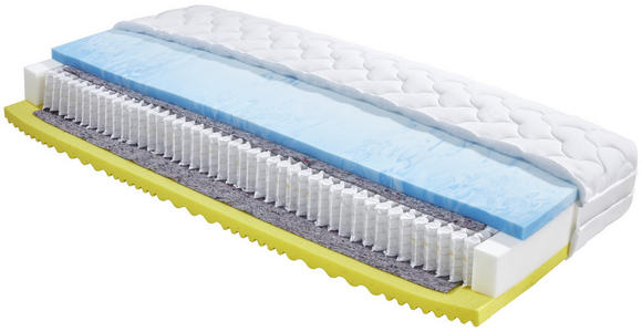 Taschenfederkernmatratze Toppio 90x200cm H2/H3 - Weiß, Textil (90/200cm) - Primatex