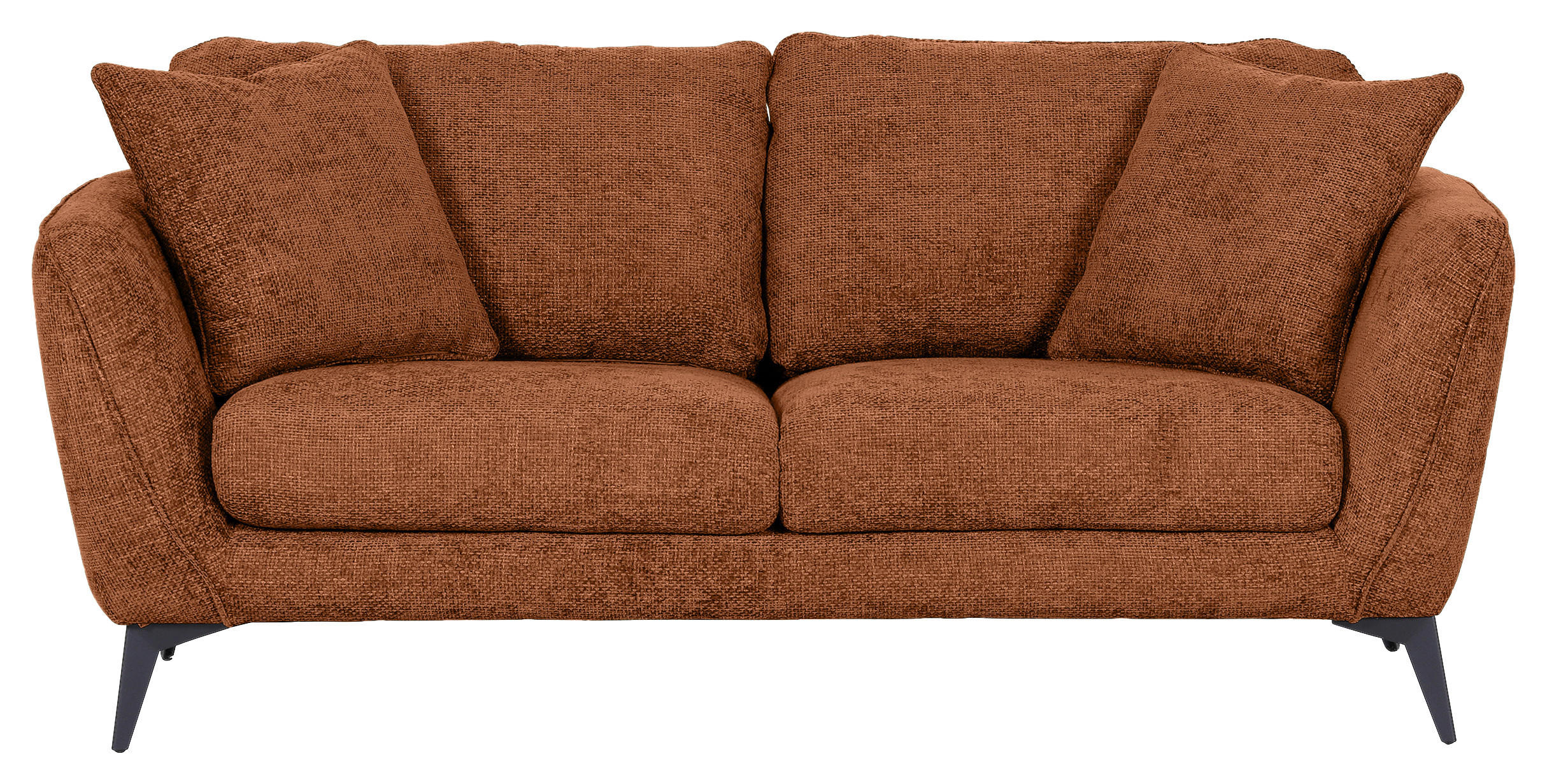 2-SITZER-SOFA Chenille Braun  - Schwarz/Braun, KONVENTIONELL, Textil/Metall (190/70/98cm) - Carryhome