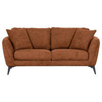 2-SITZER-SOFA Chenille Braun  - Schwarz/Braun, KONVENTIONELL, Textil/Metall (190/70/98cm) - Carryhome