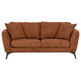 2-SITZER-SOFA in Chenille Braun  - Schwarz/Braun, KONVENTIONELL, Textil/Metall (190/70/98cm) - Carryhome