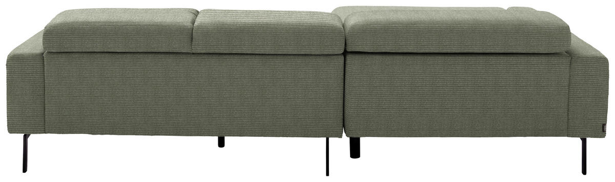 ECKSOFA Cord Olivgrün  - Schwarz/Olivgrün, Design, Textil/Metall (293/215-217cm) - Schöner Wohnen