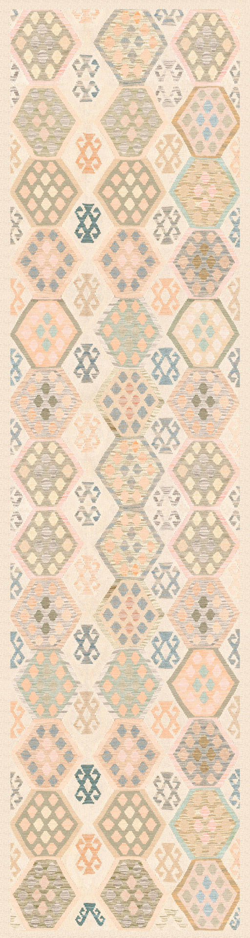LÄUFER Ondea Parviza 80/300 cm  in Sandfarben, Hellrosa, Blaugrau  - Sandfarben/Hellrosa, LIFESTYLE, Kunststoff/Textil (80/300cm) - Lindorug