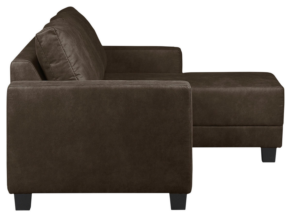 SEDEŽNA GARNITURA, mikrovlakna temno rjava  - temno rjava/rjava, Design, tekstil/les (200/144cm) - MID.YOU
