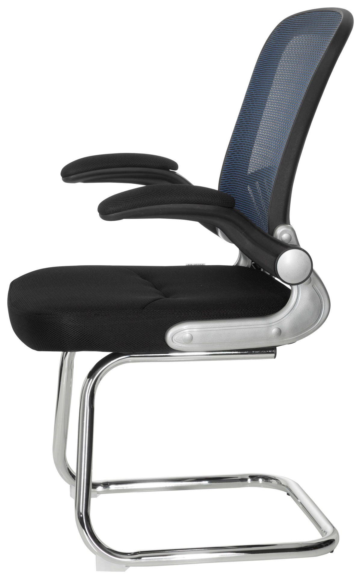 BESUCHERSTUHL Blau, Schwarz  - Chromfarben/Blau, MODERN, Textil/Metall (64/103/64cm) - MID.YOU