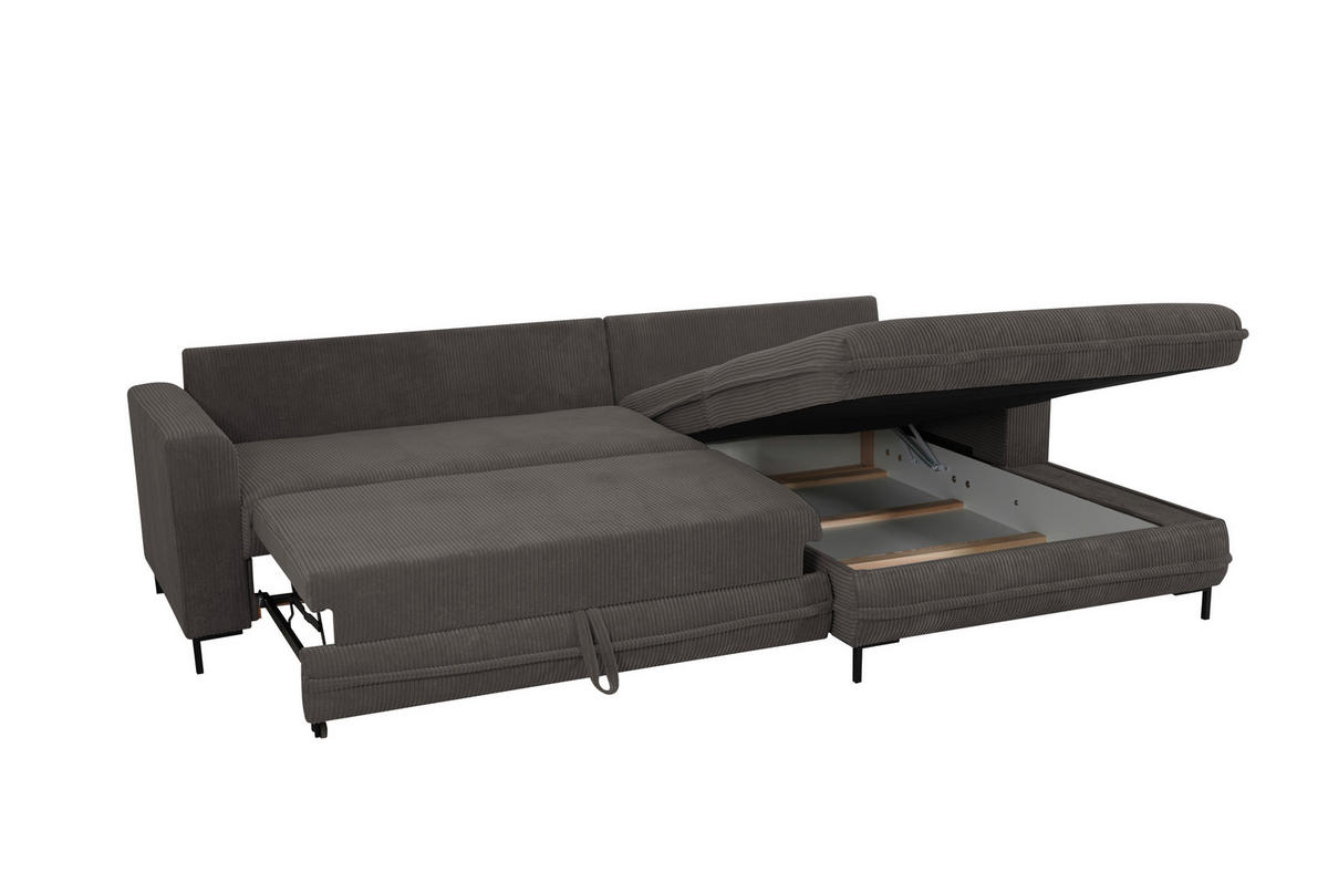 ECKSOFA Taupe  - Taupe/Hellgrau, Design, Textil/Metall (272/174cm) - MID.YOU