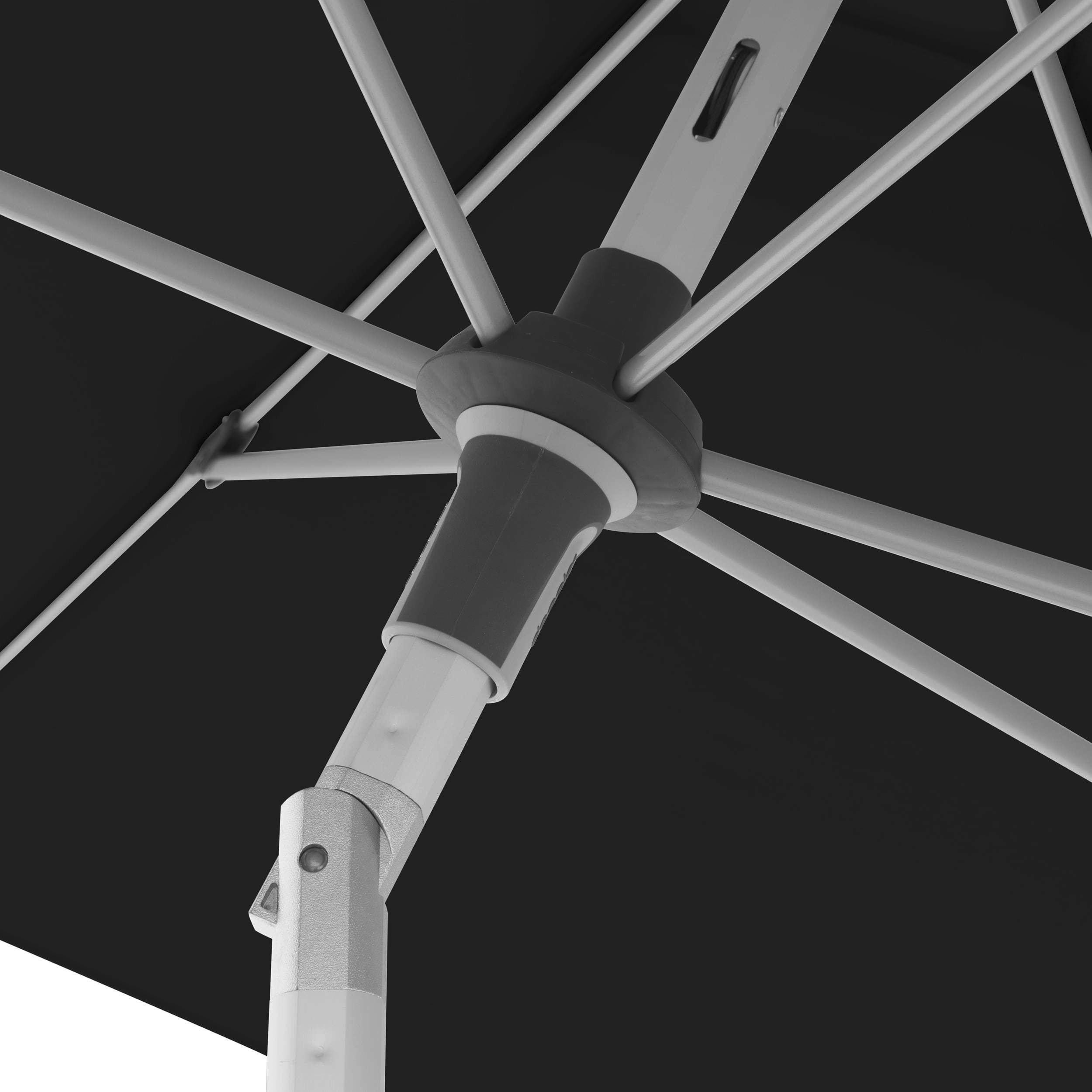 Thumbnail - Doppler Sonnenschirm, Schwarz, Silber, Textil, 220x140 cm, höhenverstellbar, Knickgelenk, regenabweisend, Sonnen- & Sich...