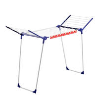 STANDTROCKNER PEGASUS 150 SOLID SLIM 157/55/87 cm  - Blau/Weiß, Basics, Kunststoff/Metall (157/55/87cm) - Leifheit