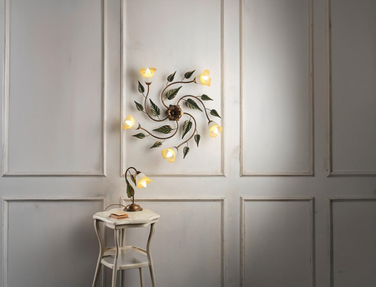 DECKENLEUCHTE 70/20/70 cm   - Bronzefarben/Olivgrün, KONVENTIONELL, Glas/Metall (70/20/70cm)