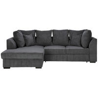 ECKSOFA inkl.Funktionen Anthrazit Cord  - Anthrazit/Schwarz, Design, Kunststoff/Textil (174/259cm) - Cantus