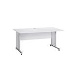 SCHREIBTISCH 160/80/75 cm  in Weiß, Alufarben  - Alufarben/Weiß, Design, Metall (160/80/75cm) - Cantus