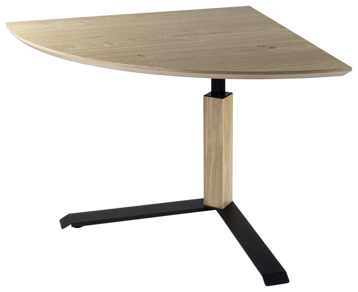 ECKTISCH höhenverstellbar Wildeiche furniert, teilmassiv Eichefarben  - Eichefarben, KONVENTIONELL, Holz (90cm) - Livetastic