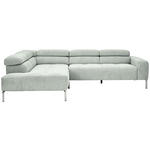ECKSOFA Grau Flachgewebe  - Chromfarben/Grau, KONVENTIONELL, Textil/Metall (224/282cm) - Hom`in