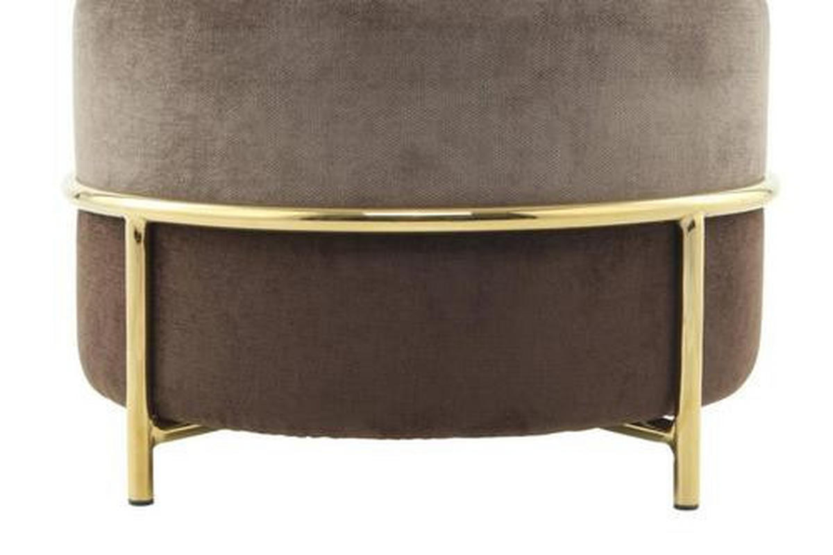 HOCKER in Metall, Textil, Holzwerkstoff Creme, Goldfarben  - Goldfarben/Creme, Basics, Holzwerkstoff/Textil (48,5/46/48,5cm) - Kayoom